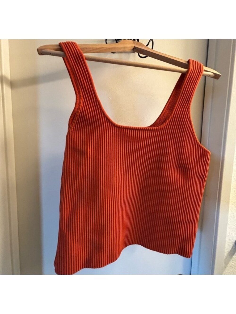 Orange Ribbed Tank Top - Picture 6 of 6